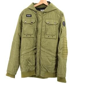 Vivint Olive Green Utility Hooded Snowboard Jacket